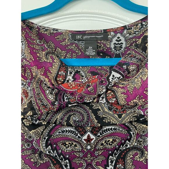 INC International Concepts Mesh Top Cut-Out long Sleeve Nylon  Size OX - Picture 8 of 8